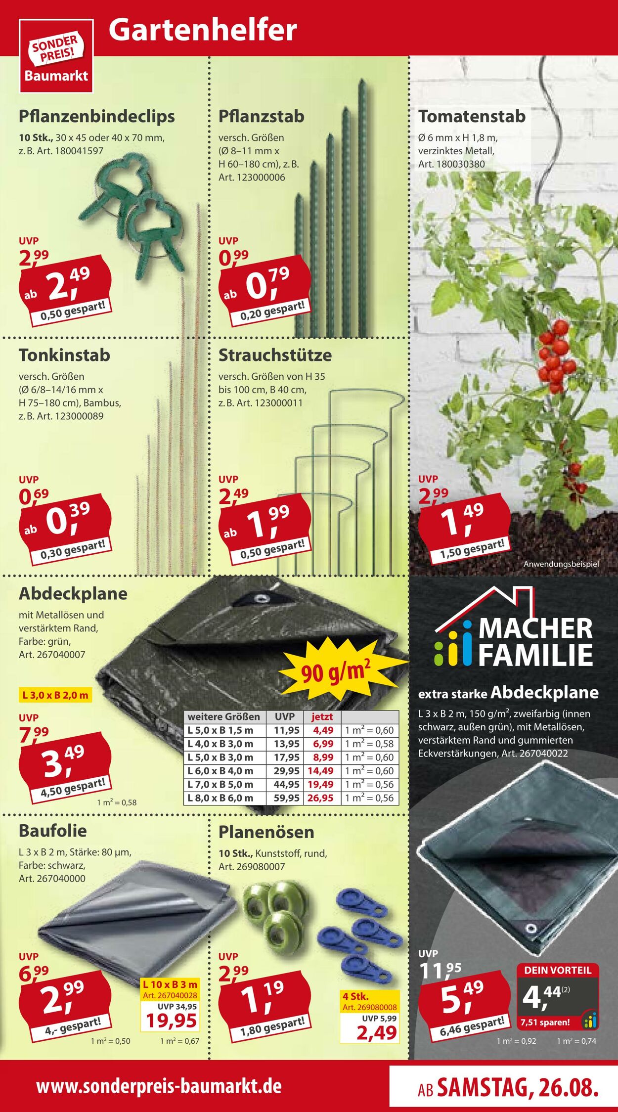 Prospekt Sonderpreis Baumarkt 26.08.2023 - 01.09.2023