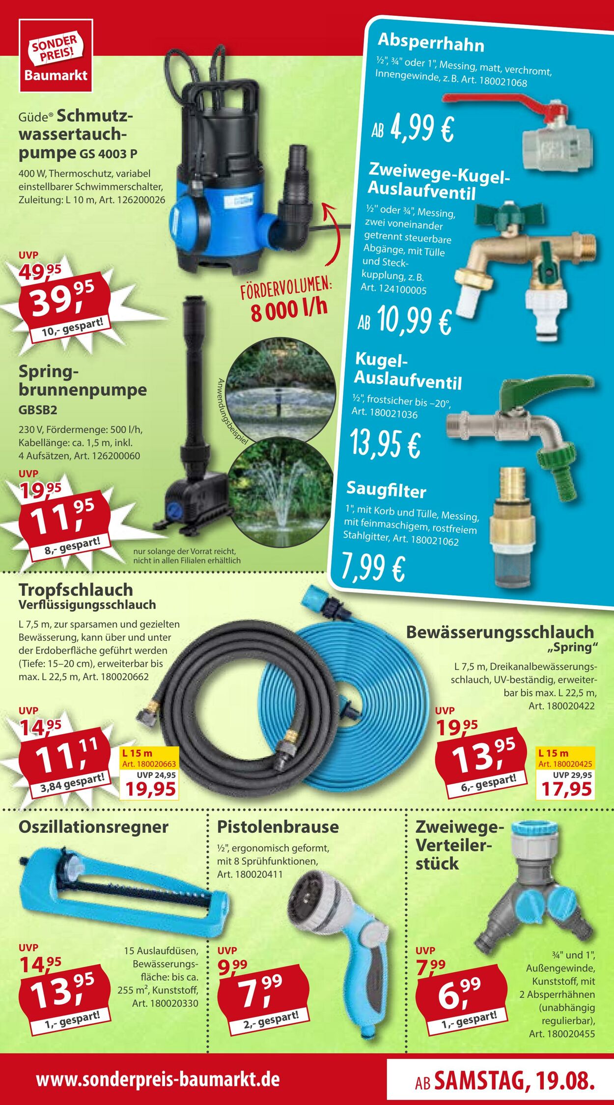 Prospekt Sonderpreis Baumarkt 19.08.2023 - 25.08.2023