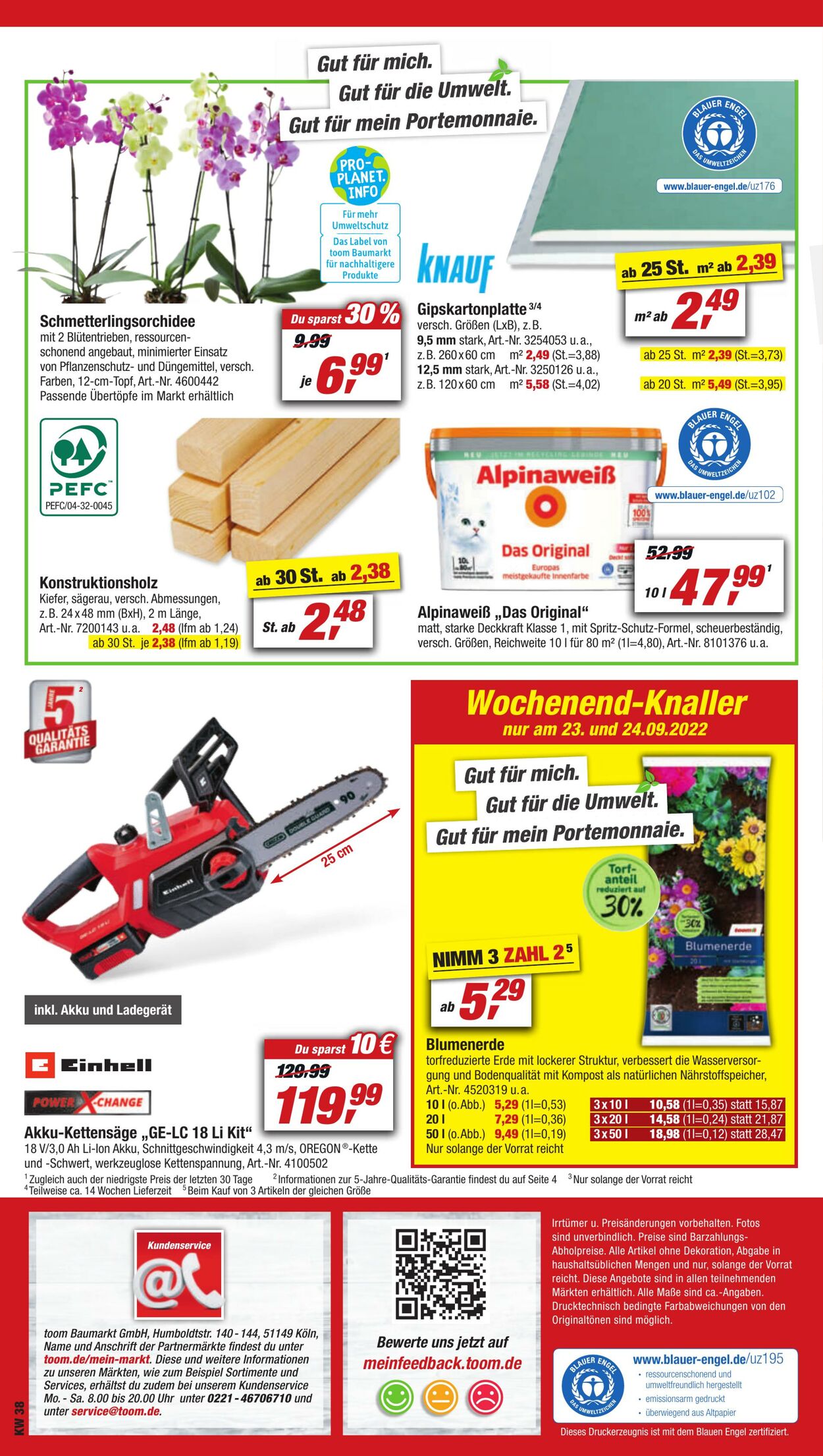 Prospekt Toom Baumarkt 17.09.2022 - 23.09.2022