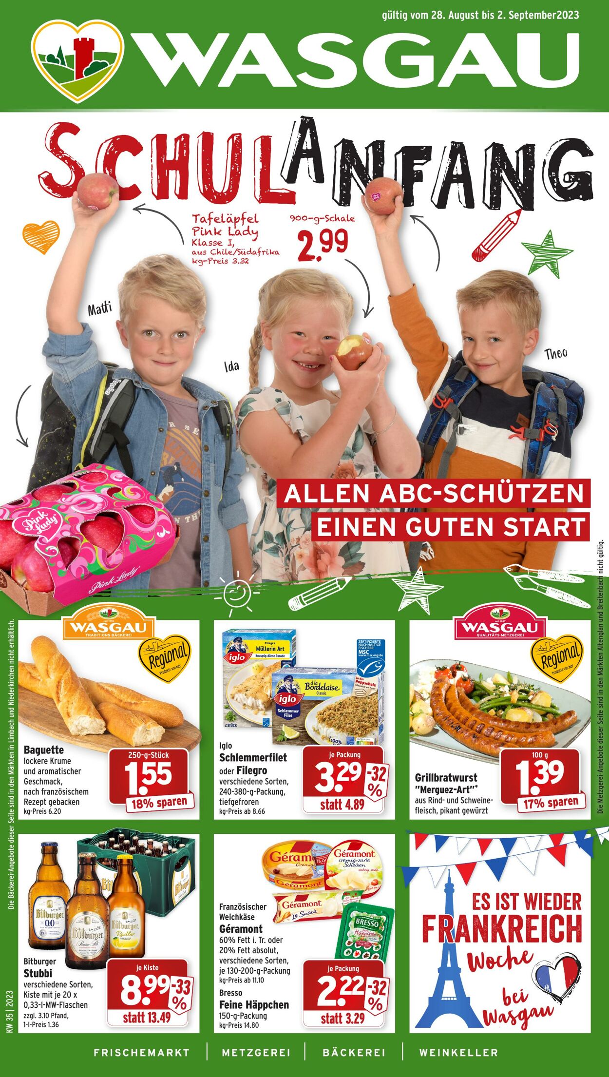 Prospekt Wasgau - WASGAU Prospekt KW 35 28 Aug, 2023 - 2 Sep, 2023